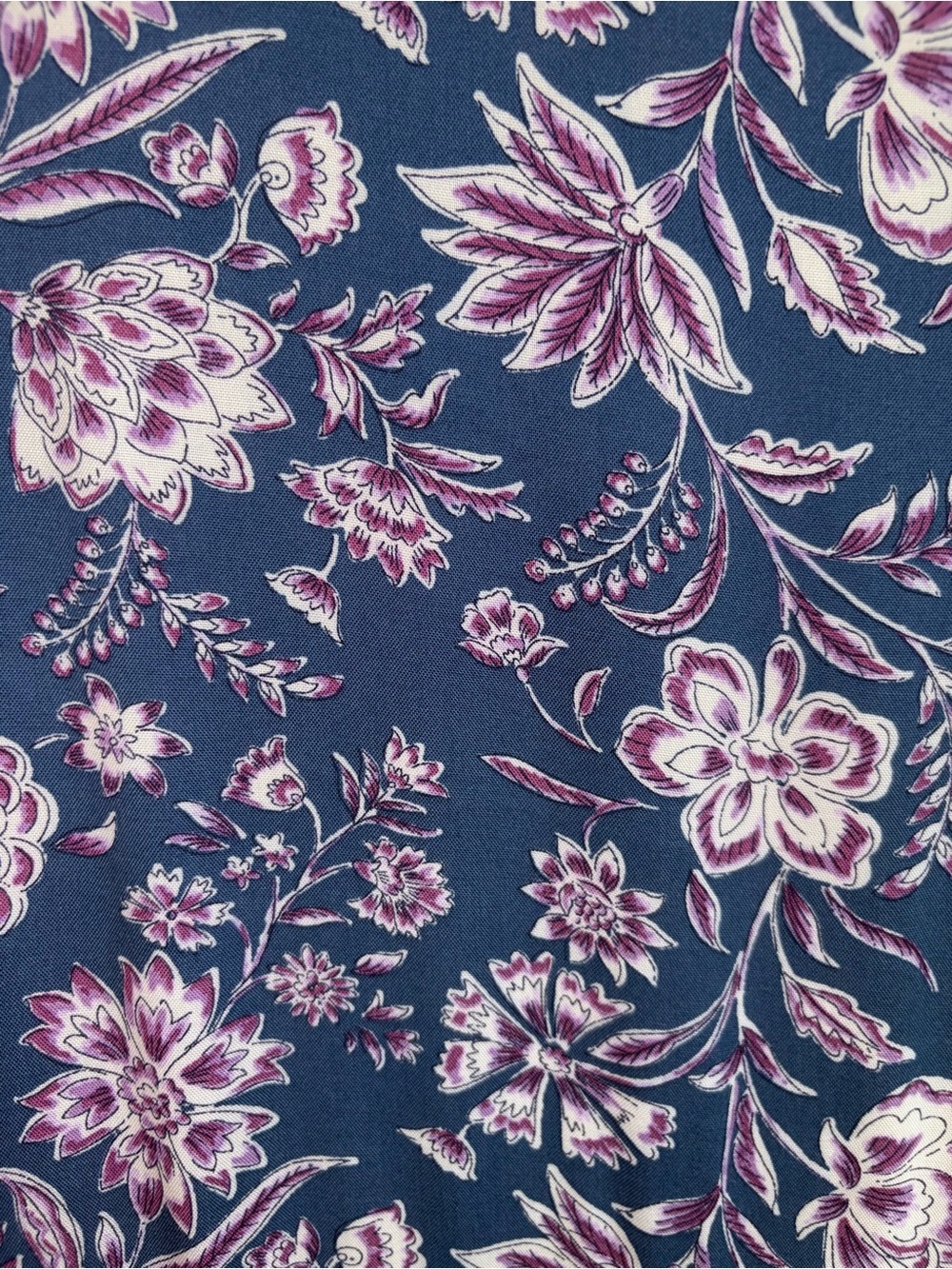 GAP Maternity Floral Tiered Midi Dress Size Large Blue Purple Viscose Prairie - Picture 6 of 10